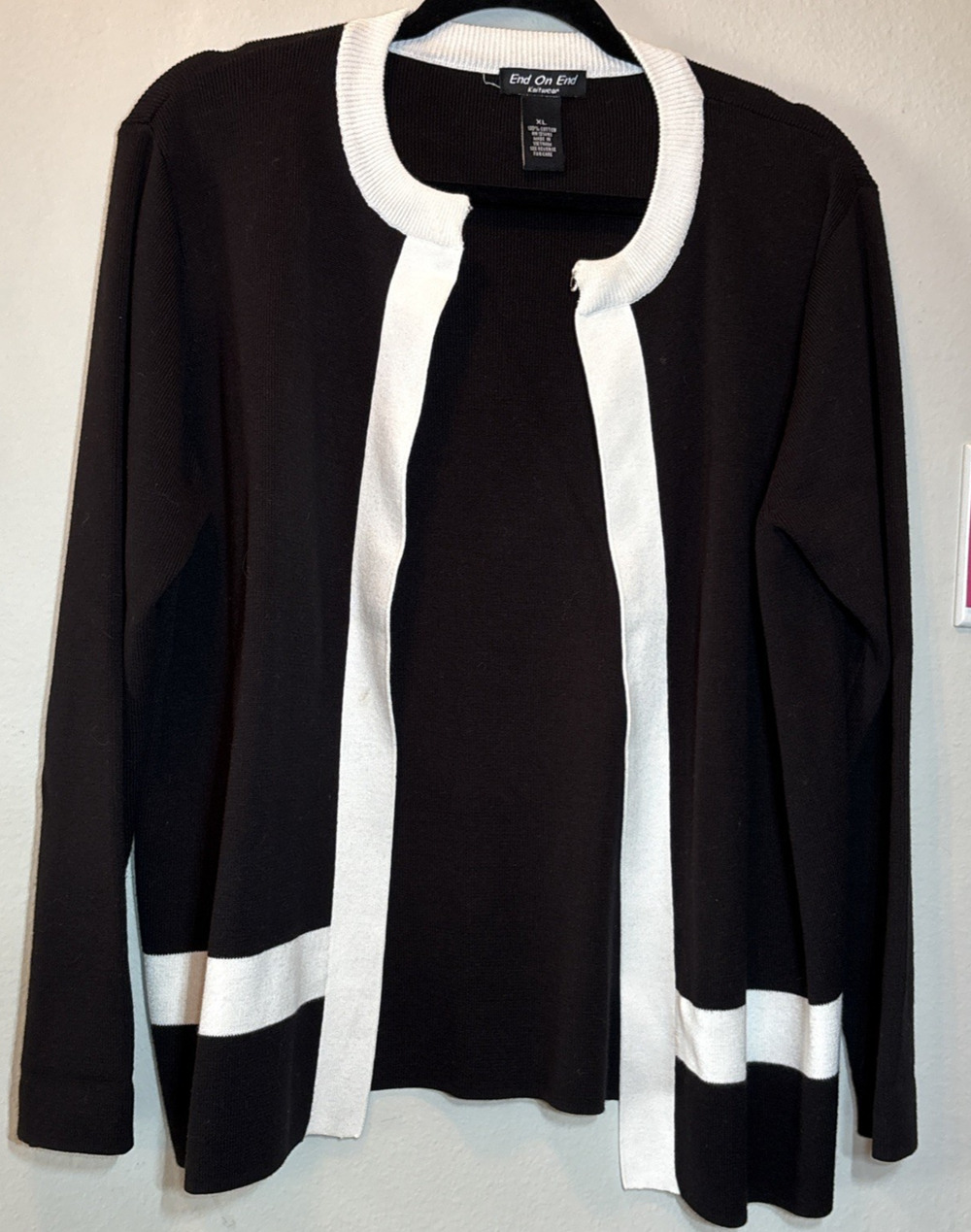 And On End Knitwear Black White Sweat Sweater XL